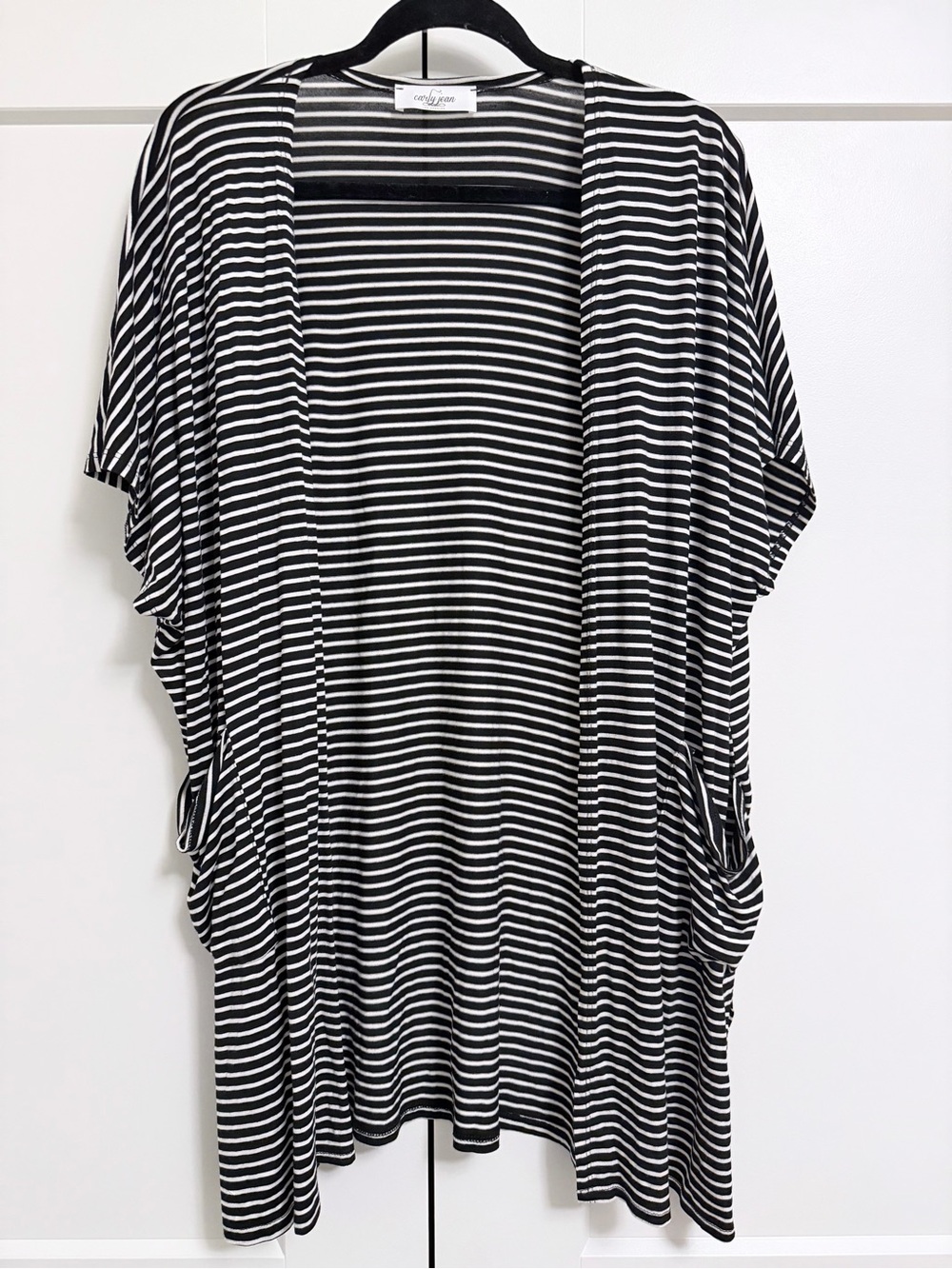 Brand New CJLA Striped Short Sleeve Cardigan - size M/L